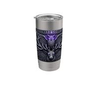 Norse Mythology Celtic Owl Stag Moon Phase Knotwork Coffee Stainless Steel Insulated Tumbler