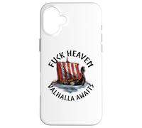 Norse Mythology - Fuck Heaven Valhalla Awaits - Viking Ship Case for iPhone 16 Plus