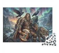 Norse Mythology Odin 1000 Piece Jigsaw Puzzle,Premium Cardboard,Gift Idea,Stress Relief,Impossible Challenge,Educational Toy,Home Wall Decor,Adults & Kids 14+ 70x50cm/1000pcs