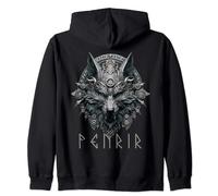 Norse Mythology Pagan Nordic Wolf Viking Design Ragnarok Men Zip Hoodie