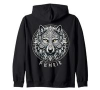 Norse Mythology Pagan Nordic Wolf Viking Design Ragnarok Men Zip Hoodie