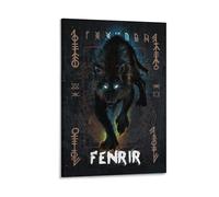 Norse Mythology Poster Fenrir The Norse Wolf Canvas Painting Poster Wall Art Decorative Picture Prints Modern Decor 16x24inch(40x60cm)