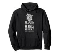 Norse Mythology Proverb - Strong, Brave, Humble - Viking Pullover Hoodie
