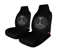 Norse Mythology Viking Thors Hammer Scandinavian Car Seat Covers, Seats Protection for Women and Girls, Suitable for Most Vehicles, Cars, Trucks, SUVs, Vans.