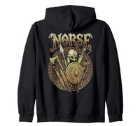 Norse Mythology Viking Warrior Weapons Vintage Runes Zip Hoodie