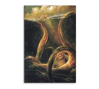 Norse Myths Kraken Sea Monster Poster Decorative Painting Canvas Wall Posters And Art Picture Print Modern Family Bedroom Decor Posters 12x18inch(30x45cm)
