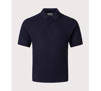 Norse Projects Mens Anholt Cotton Crepe Polo Shirt - Colour: 7004 Dark Navy - Size: Medium