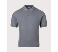 Norse Projects Mens Anholt Cotton Crepe Polo Shirt - Colour: 7051 Greyish Blue - Size: Medium
