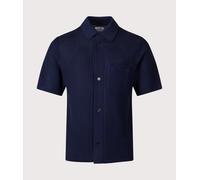 Norse Projects Mens Fredensborg Short Sleeve Knitted Shirt - Colour: 7004 Dark Navy - Size: Large