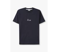 NORSE PROJECTS Mens Johannes Organic Chain Stitch Logo T-Shirt In Navy Mens Clothing Size: XL, Colour: Navy Fabric