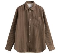 Norse Projects Men's Ole Oversized Wool Stripe Shirt Seal Brown