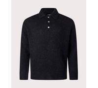 Norse Projects Mens Relaxed Fit Rasmus Brushed Polo Shirt - Colour: 9999 Black - Size: Large