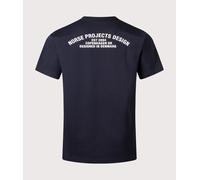 Norse Projects Mens Snekkersten Organic Arch Print T-Shirt - Colour: 7004 Dark Navy - Size: Large