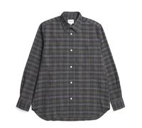 Norse Projects Ole Oversized Wool Check Shirt Charcoal Grey