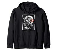 Norse Raven Celtic Knot Art Zip Hoodie