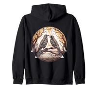 Norse Raven Mystic - Goth Crow Viking Zip Hoodie