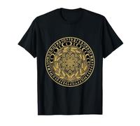 Norse Runic Wheat Mandala Lunar Cycle Ancient Harvest T-Shirt