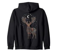 Norse Runic Wheat Mandala Lunar Cycle Ancient Harvest Zip Hoodie