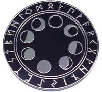 Norse Viking Rune Celtic Moon Phases Lunar Calendar Runic Symbol Thor Odin 1.2" Enamel Pin Badge