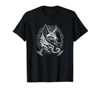 Norse Wolf Portrait Viking Rune Circle Mythic Animal Art Value Graphic T-Shirt