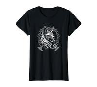Norse Wolf Portrait Viking Rune Circle Mythic Animal Art Value Graphic T-Shirt