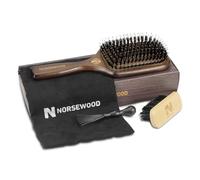 Norsewood 100% Boar Bristle Hair Brush Set, Detangler for Long, Short, Thick, Thin, Curly, Straight, or Wavy,Hairbrush for Enhancing Shine,Great for Men, Women, and Kids