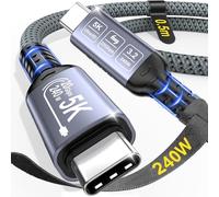 NORSHY USB C Cable for iPhone 17, 0.5 m 240 W Charging Cable, USB-C PD 3.2 20 Gbps, USB 3.2 Gen2x2 Fast Charging Cable 4K/5K @ 60Hz Video Compatible with iPhone 16, MacBook Pro Air, Galaxy S25/S24
