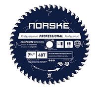 Norske Tools NCSBP226 7-1/4 inch x 48T Composite Decking (Trex) and Bamboo Decking Saw Blade 5/8 inch Bore with Diamond Knockout Japanese Steel