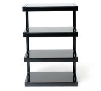 Norstone ESSE Hi-Fi AV Rack Stand Black 4 Glass Shelves Audio TV Furniture