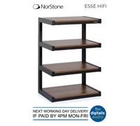 Norstone Esse HiFi Rack Audio Stand 4 Shelves AV Furniture - Black/Walnut Hi-Fi