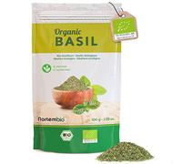Nortembio Organic Dried Basil 100 g. 100% Natural Origin. Rubbed Basil Without additives or preservatives. Gently Dried Basil for Pesto and Sauces. Airtight Zip Lock Packaging.