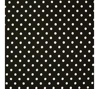 Nortex Mill Black 100% Cotton SML White Polka Dot Spot Fabric (Per Metre)