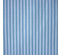 Nortex Mill Blue & White 3mm Stripe Polycotton Fabric (Per Metre)