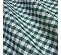 Nortex Mill Bottle Green & White 1/4" (7 mm) Corded Polycotton Gingham Fabric (Per Metre)