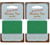 Nortexx Iron On Fabric Repair Tape, Green - Durable Mending & Patching Solution for Clothing (Pack of 2)