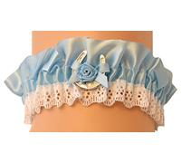 Nortexx Large Blue and White Lace Garter with Lucky Horseshoe and Bow