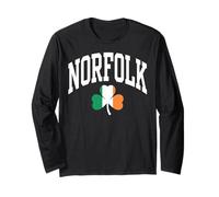 Nortfolk St Patricks Day Shamrock Green Long Sleeve T-Shirt