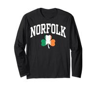 Nortfolk St Patricks Day Shamrock Irish Flag Vintage Long Sleeve T-Shirt