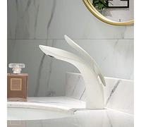 North All Copper Golden Wash Basin Under Counter Basin Faucet Light Luxury Style Simple Water-tap Vessel Faucet (White)