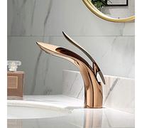 North All Copper Golden Wash Basin Under Counter Basin Faucet Light Luxury Style Simple Water-tap Vessel Faucet (White)