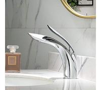 North All Copper Golden Wash Basin Under Counter Basin Faucet Light Luxury Style Simple Water-tap Vessel Faucet (White)