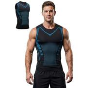 North Alpine Compression Vest Men - Instant Slimming Body Shaper to Hide Man Boobs & Tummy Control Undershirt for Confidence (Black,XL)