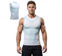 North Alpine Compression Vest Men - Instant Slimming Body Shaper to Hide Man Boobs & Tummy Control Undershirt for Confidence (white,XL)