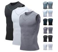North Alpine Compression Vest Men - North Power Compression Vest, Close-Fitting Gym Base Layer for Running & Fitness (UK, Alpha, XXL, Regular, Regular, 3PCS-G)