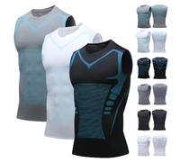 North Alpine Compression Vest Men - North Power Compression Vest, Close-Fitting Gym Base Layer for Running & Fitness (UK, Alpha, L, Regular, Regular, 3PCS-E)