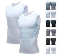 North Alpine Compression Vest Men - North Power Compression Vest, Close-Fitting Gym Base Layer for Running & Fitness (UK, Alpha, XL, Regular, Regular, 2PCS-B)
