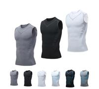 North Alpine Compression Vest Men - NorthPower Ionic Shaping Sleeveless Shirt, Close-Fitting Tank Top for Body Shaper, Gym & Running (UK, Alpha, L, Regular, Regular, 3pc-A)