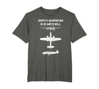 North American B-25 Mitchell WW2 Bomber Airplane Blueprint T-Shirt
