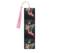 North American Bald Eagle Print 5pcs Wooden Bookmark for Men Women, Bookmarks with Tassel, Bookmarks Gifts for Book Lovers