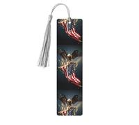 North American Bald Eagle Print 5pcs Wooden Bookmark for Men Women, Bookmarks with Tassel, Bookmarks Gifts for Book Lovers
